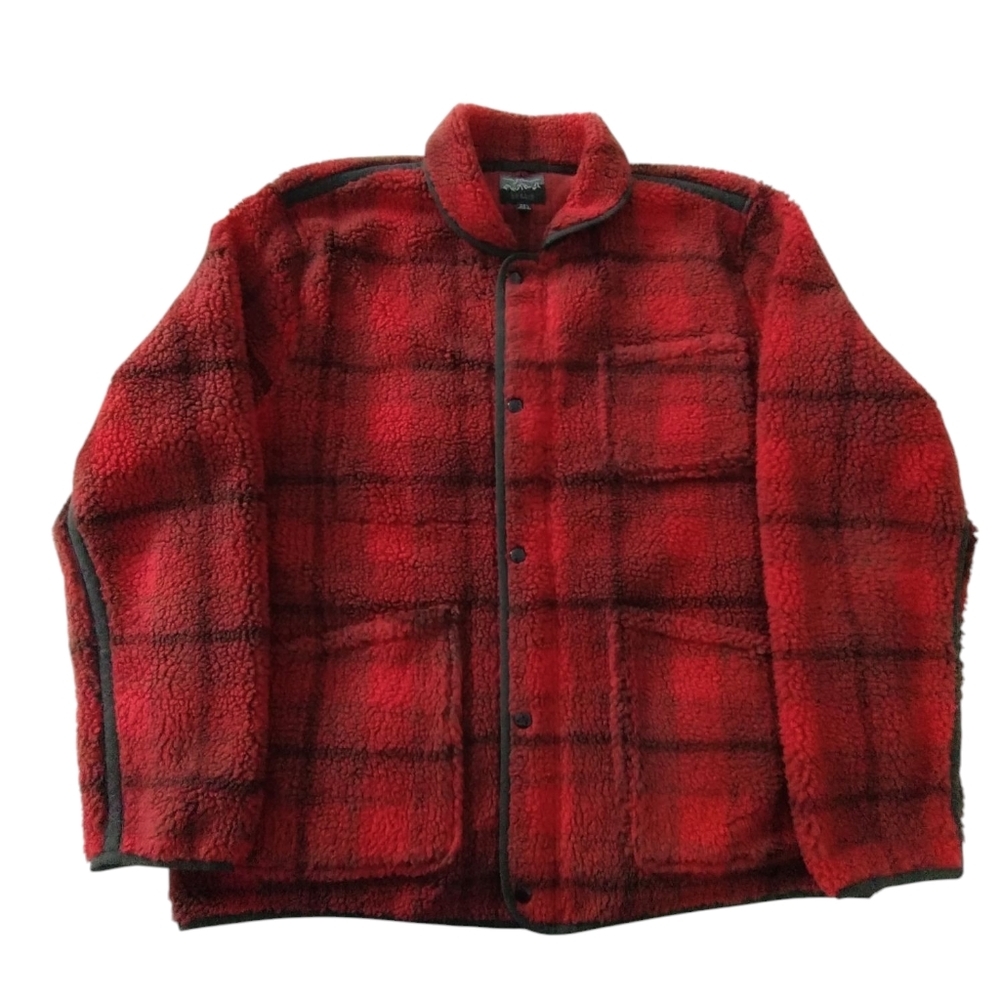 J. Crew Men's Nordic Sherpa Fleece Chunky Lumberjack Plaid Jacket size‎ XXL Gorp